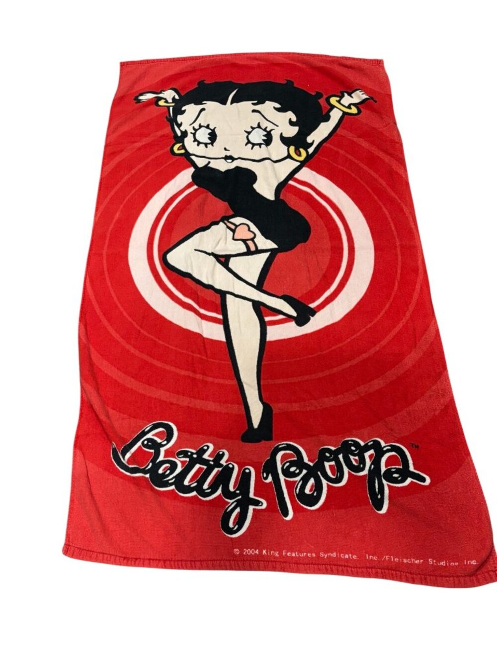 Betty Boop Beach Towel 2004 King Features Red Graphic Pool Vintage Y2K - Picture 2 of 4